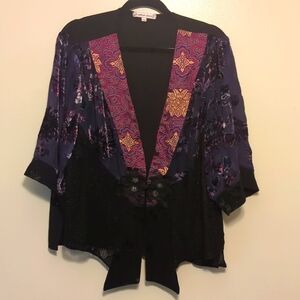 Spencer Alexis 1X Purple-tones, Floral-patterned Sheer/Lace Coverlet